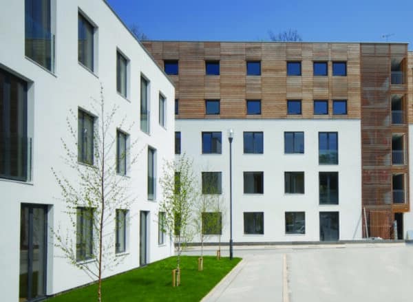 aluk grey aluminium windows and doors in new flats