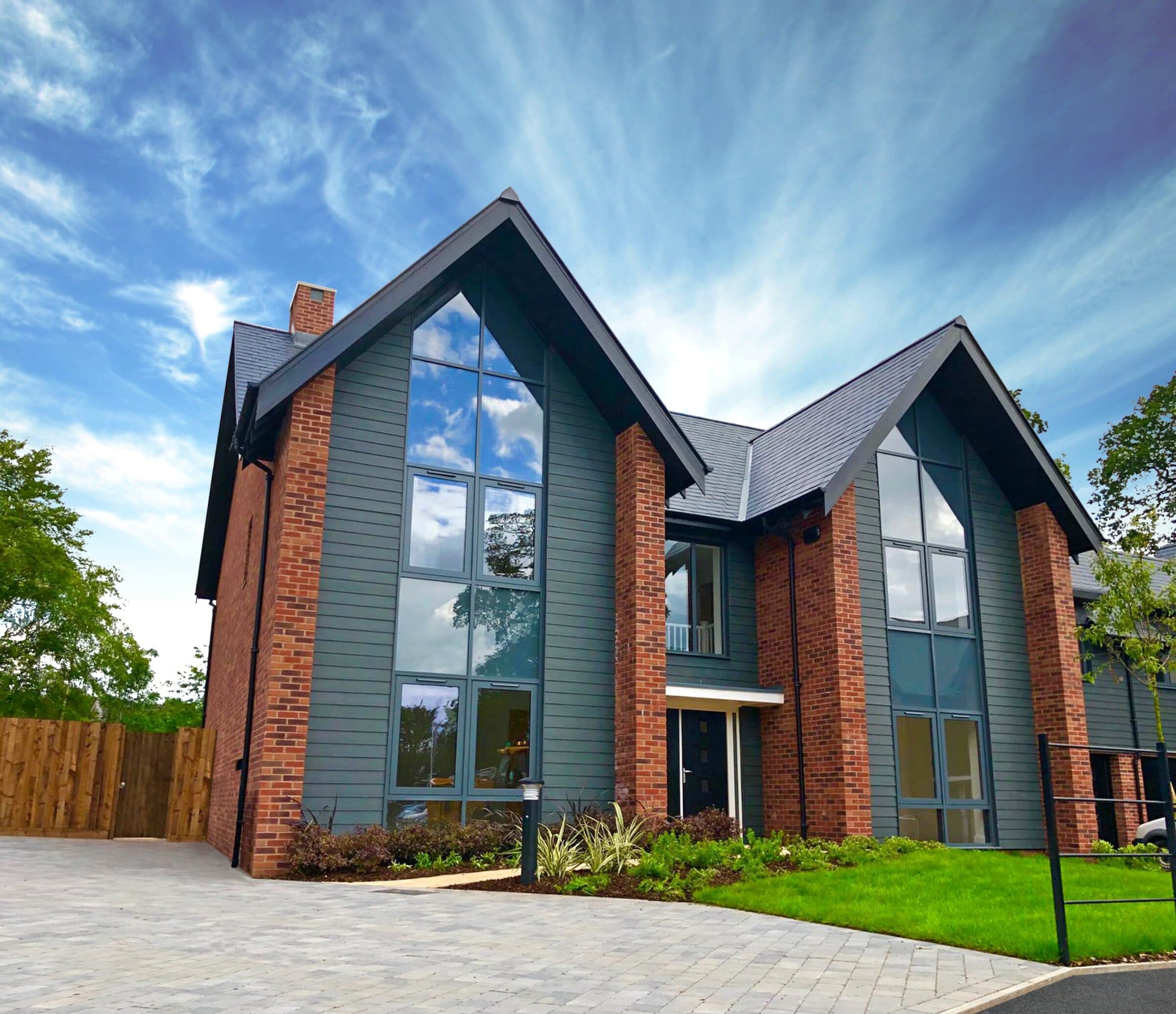 modern aluminium windows in a new build home