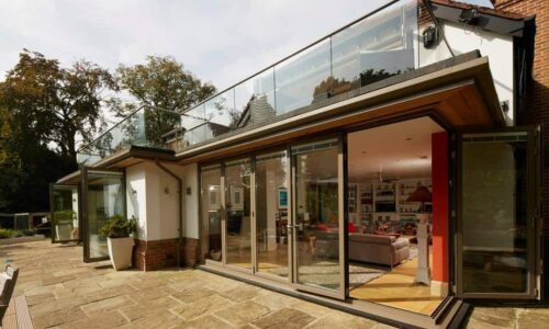 bifolding doors with a low threshold