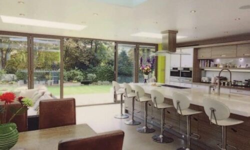 origin bifolding doors in a new kitchen extension