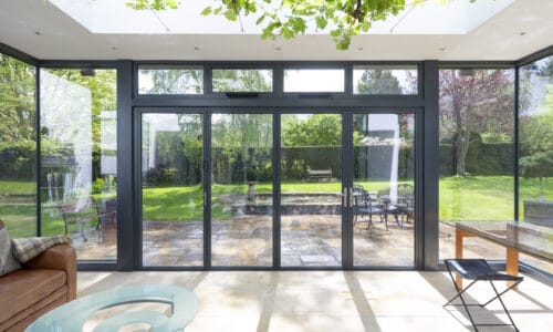 best steel look doors and windows showing black slim bifolds