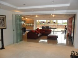 bifolding glazed doors as a room divider