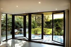 the aluprof folding door has a strong european design but the company provides little information to appeal to homeowners. 