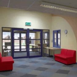 commercial aluminium doors feature heavily in high use buildings such as schools. 