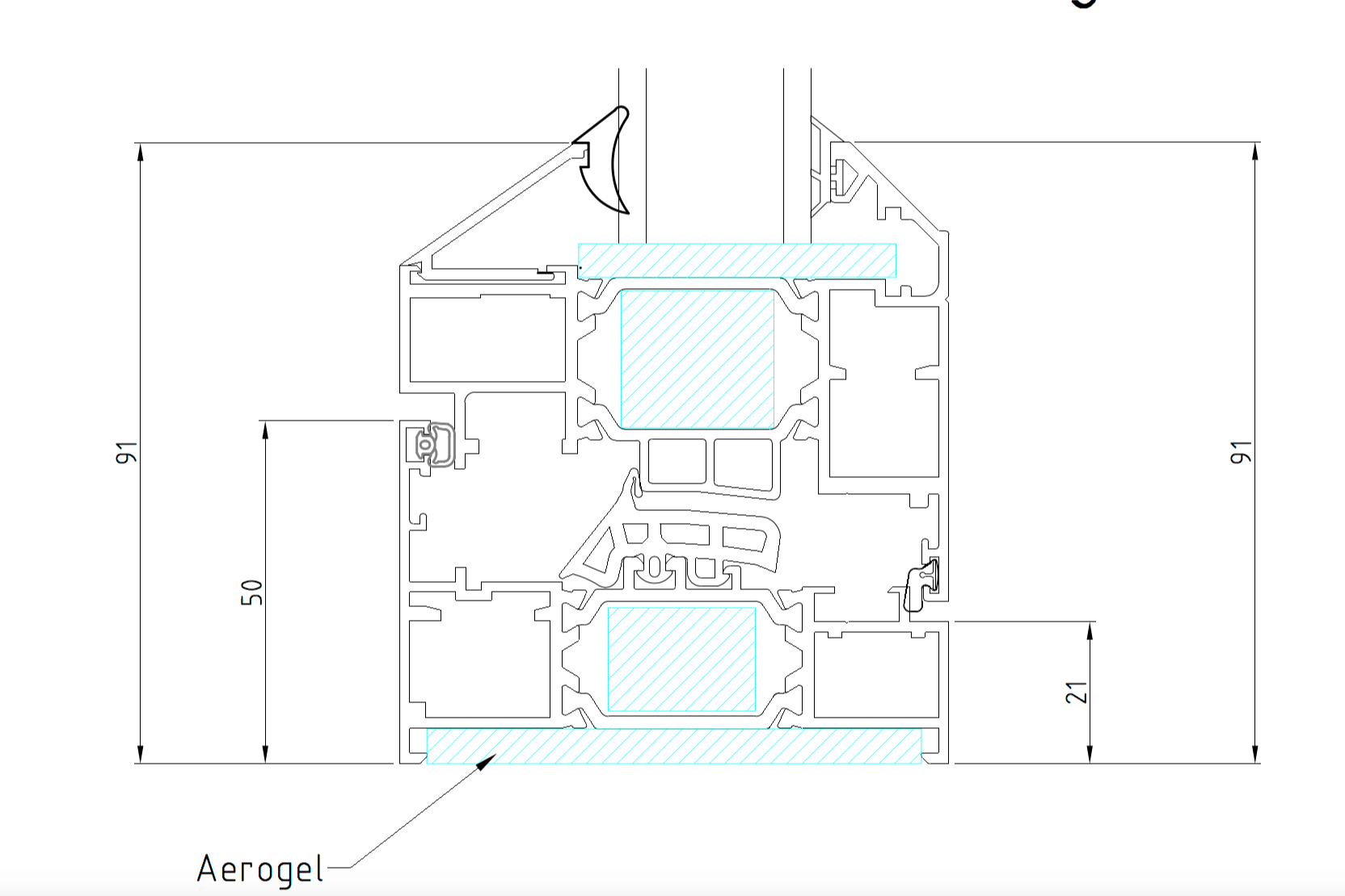 origin window outer frame and vent section.