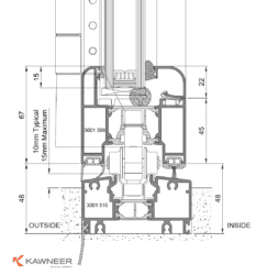 detail of kawneer low threshold. 