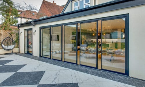 slide and turn design as alternative to bifolding doors