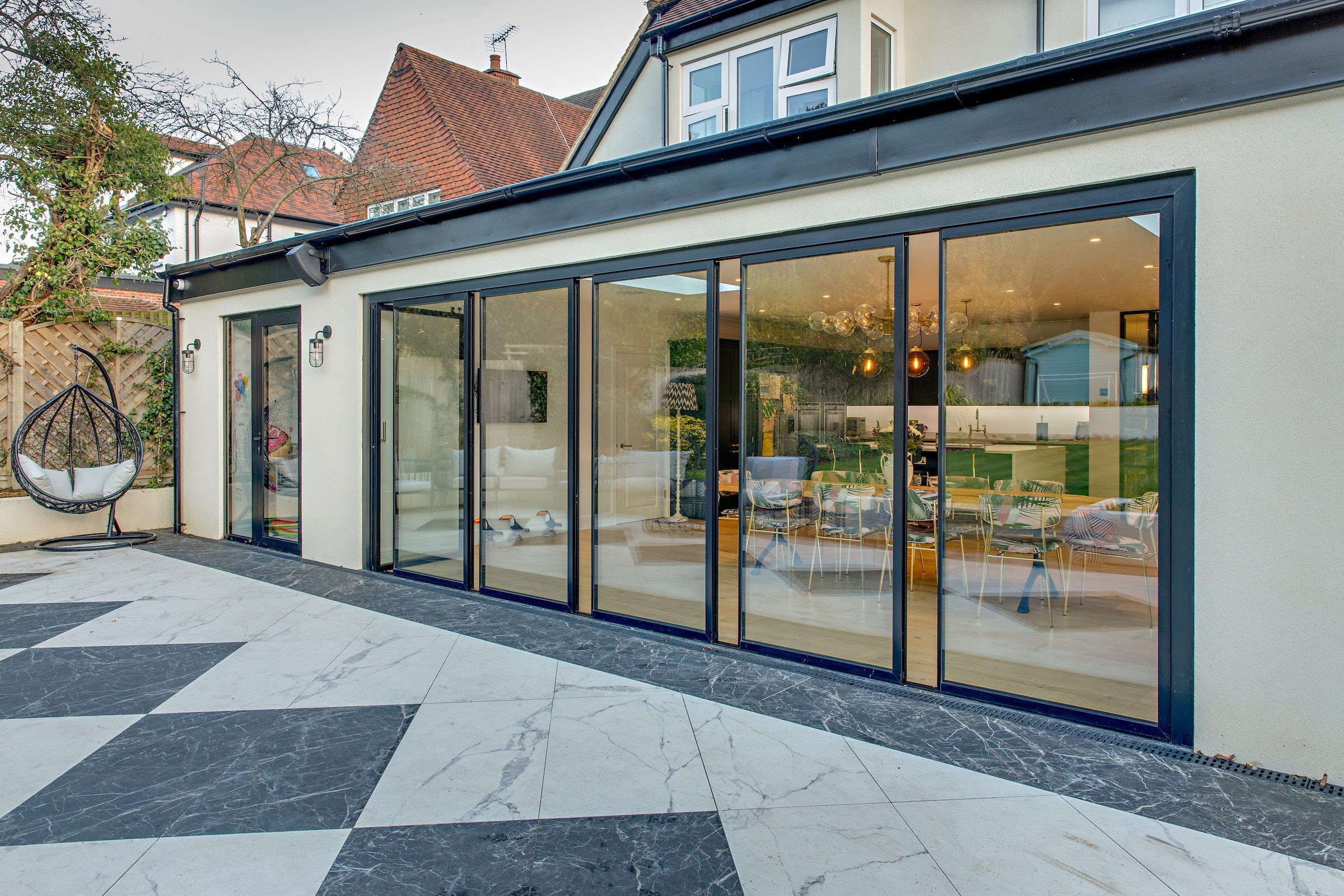 slide and turn design as alternative to bifolding doors