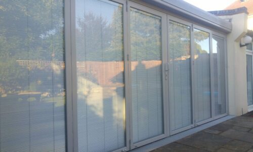 integral blinds in lean to conservatory.