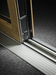 wood effect bifolding door.