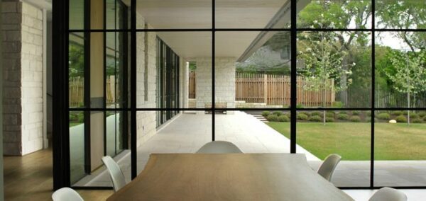 steel-patio doors in black art-deco design