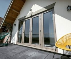 upvc patio door in the style of real wood doors