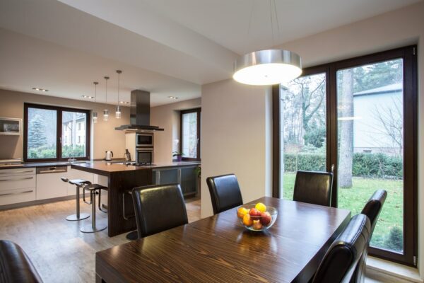 grey french doors in a home