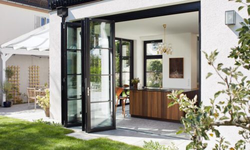 purchasing bifolding doors showing a solarlux high end door in a new home