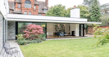 picture of a large house with bifolding or sliding doors