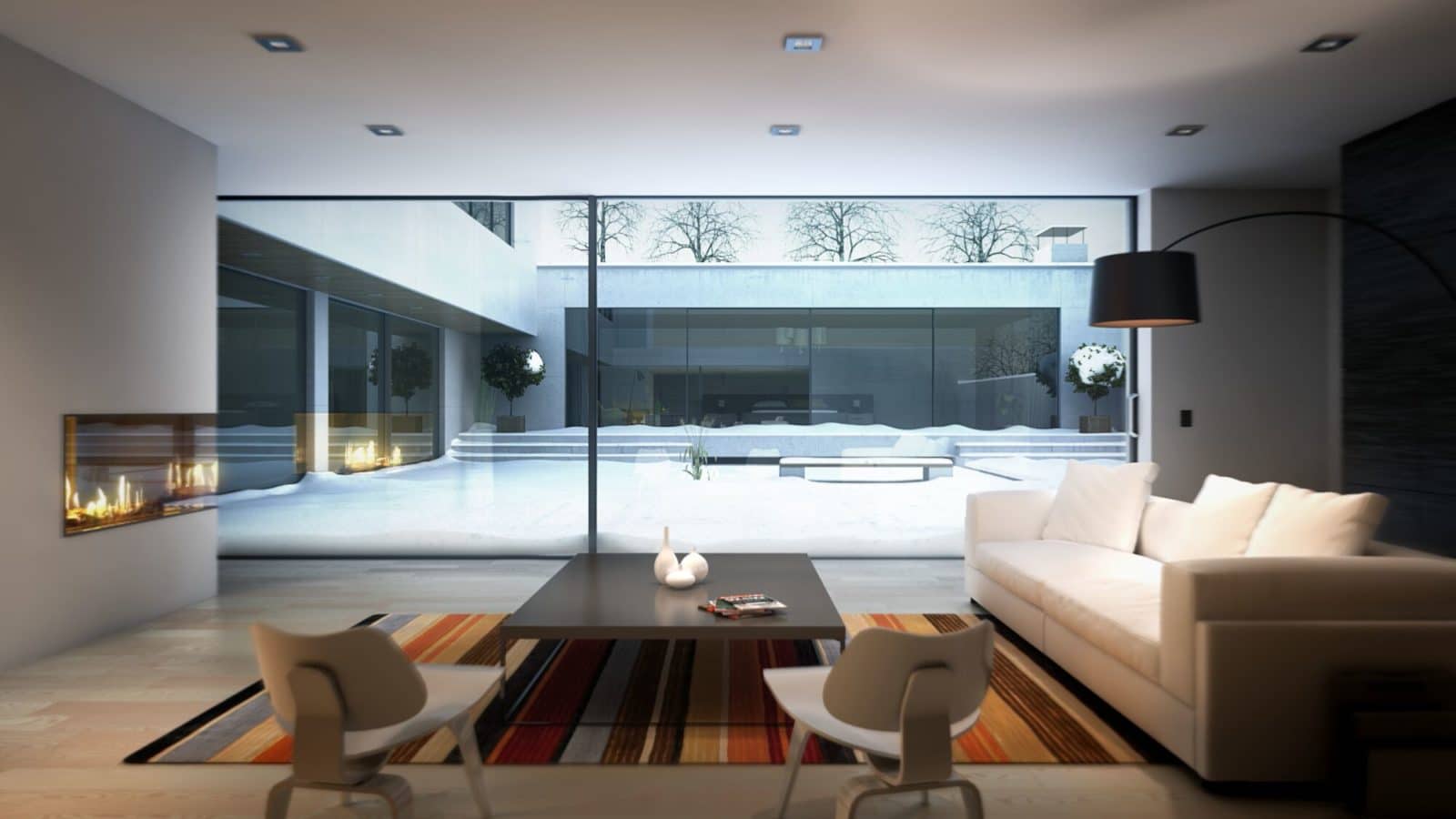 reynaers aluminium sliding doors in a luxury lounge