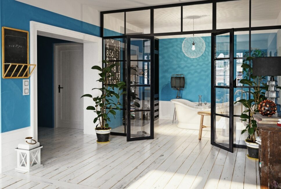 airmod aluminium crittall style room divider in black 