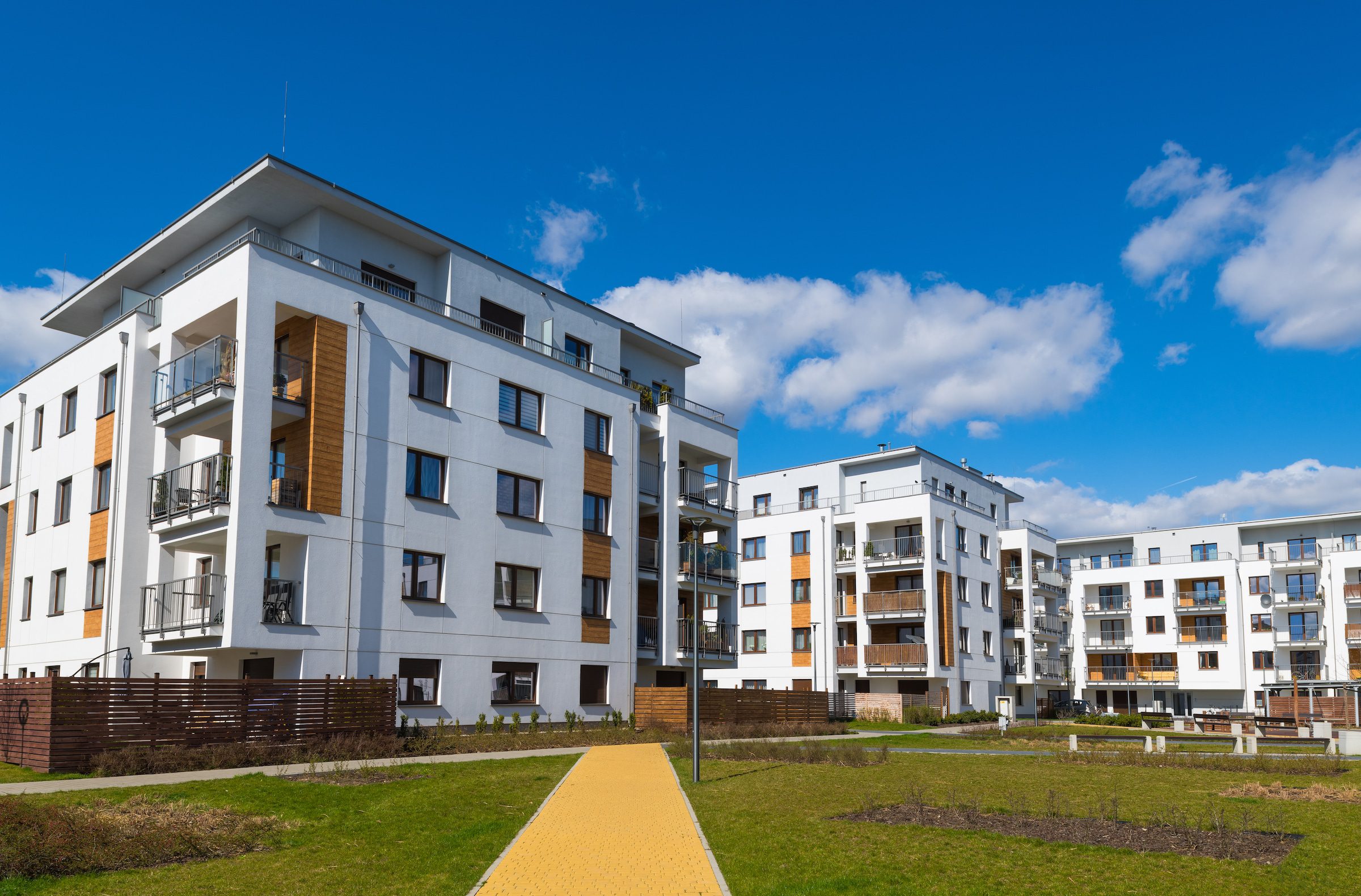 superior paint and powder coating coloured windows in apartment building