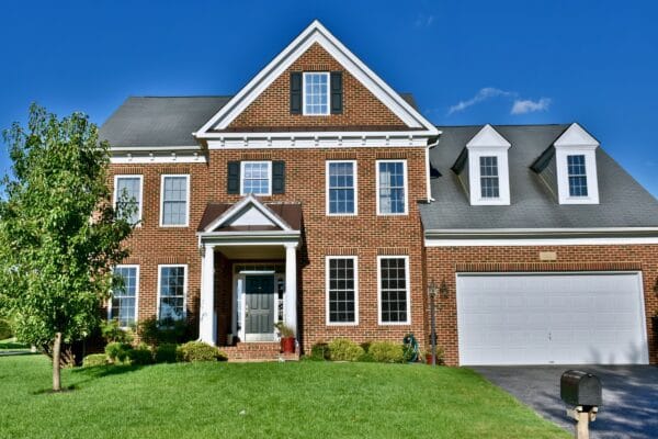 modern house with white sliding sash windows.