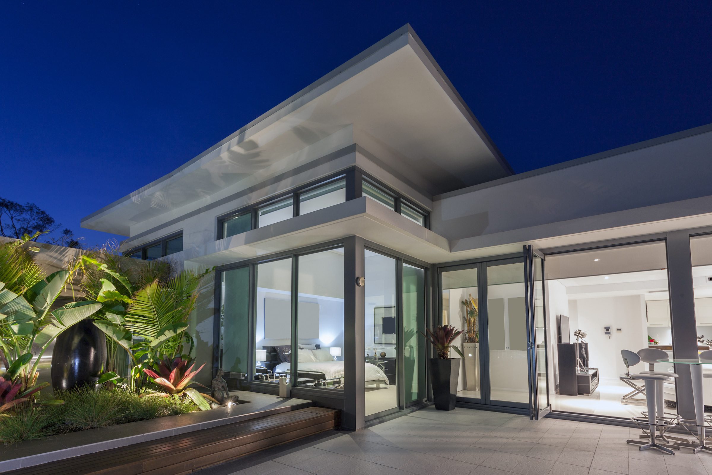 internal corner bifold doors in a penthouse