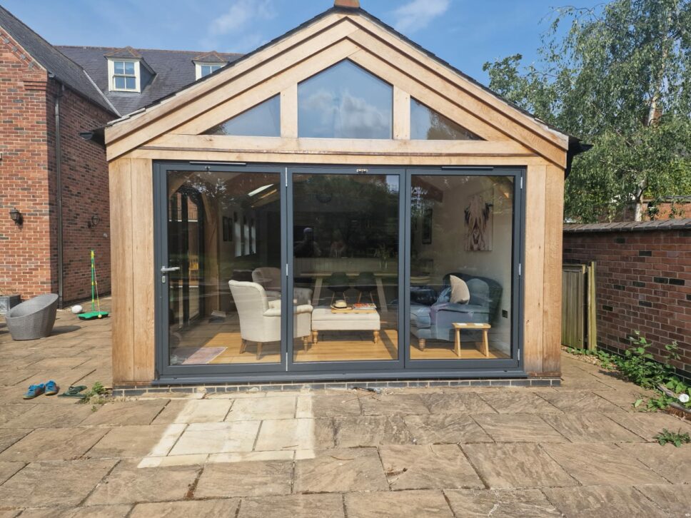 schuco bifolding doors in a nottinghamshire house extension