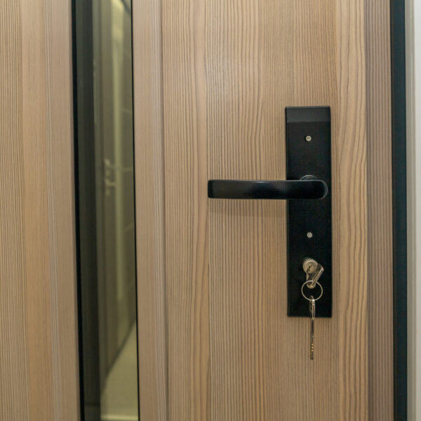 gerda front door in a showroom showing a handles, locks and hardware