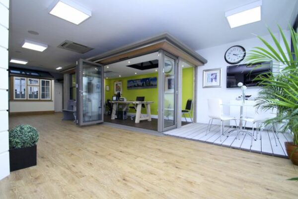 modern doors and windows showroom in surrey