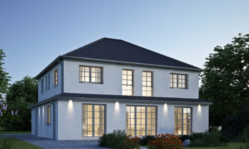 reynaers sl 38 windows in an architectural illustration of a modern house