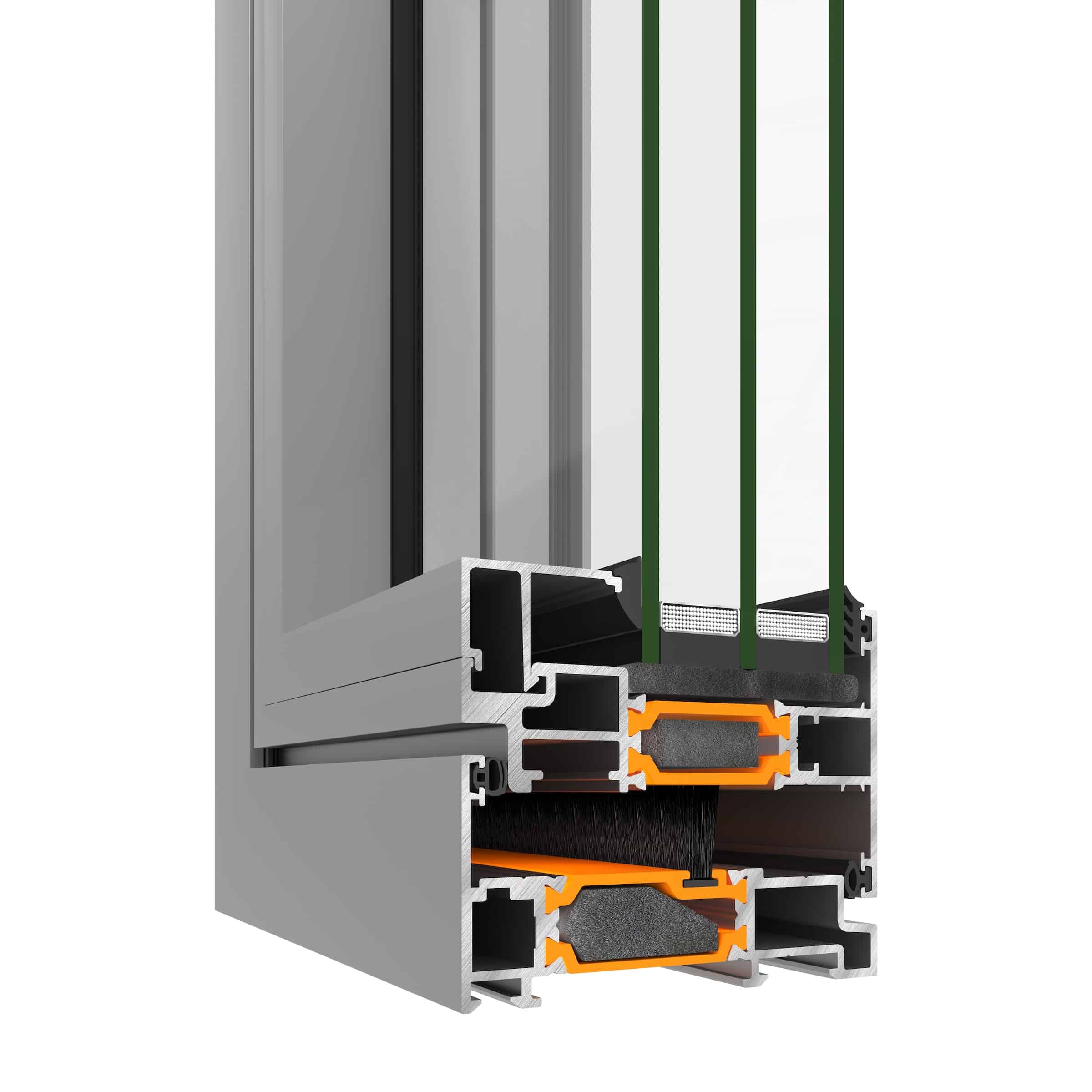 alumil s85 section detail for best aluminium 
flush casement window article