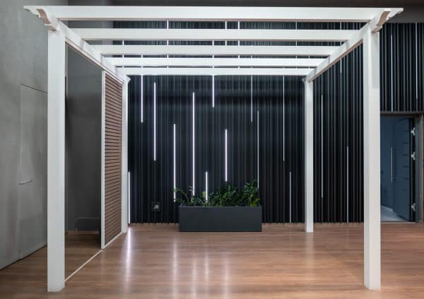 alumil carport in a showroom