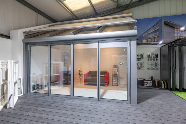 solarlux bifold in a wiltshire showroom