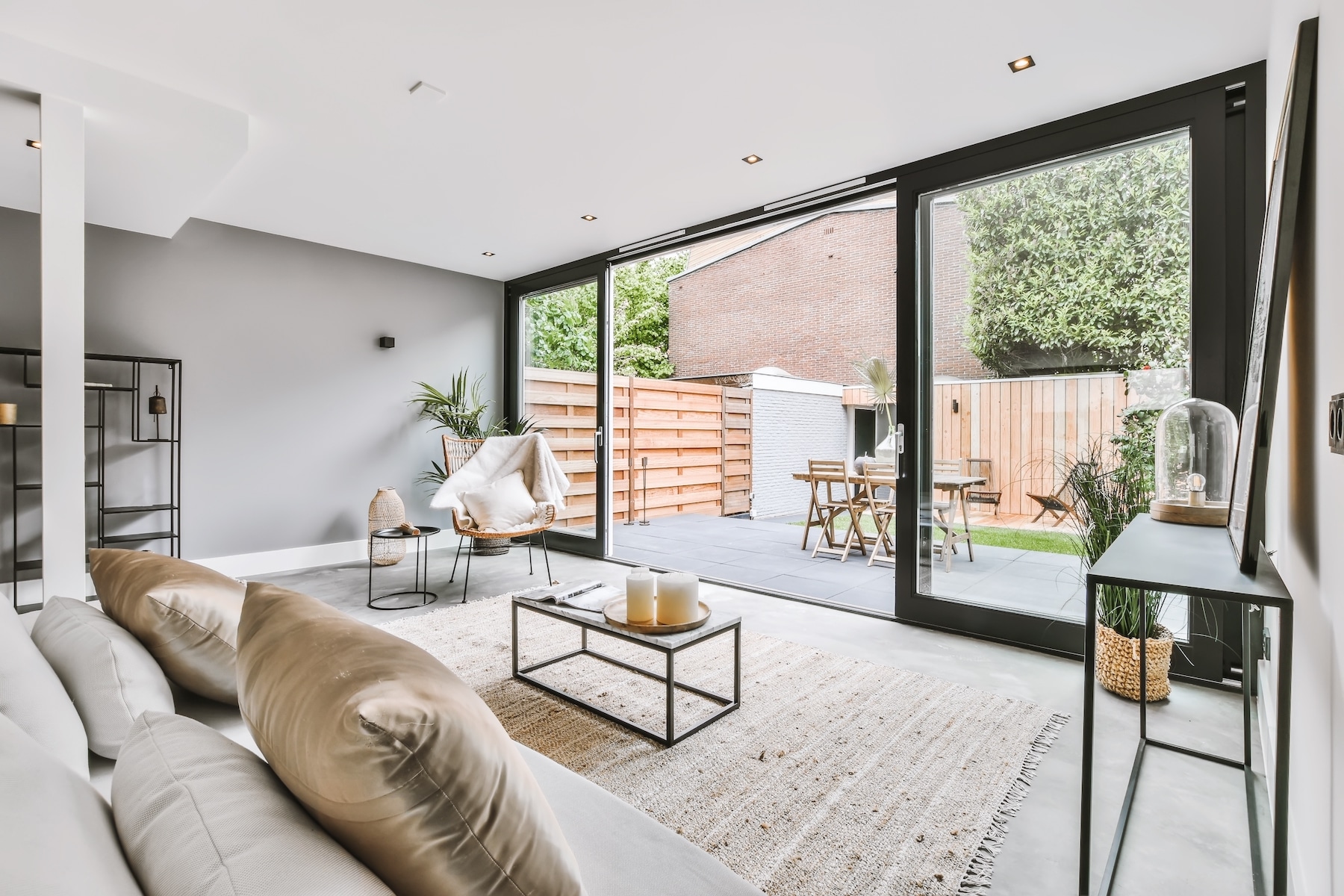 exlabesa sliding doors in a new extension with patio views