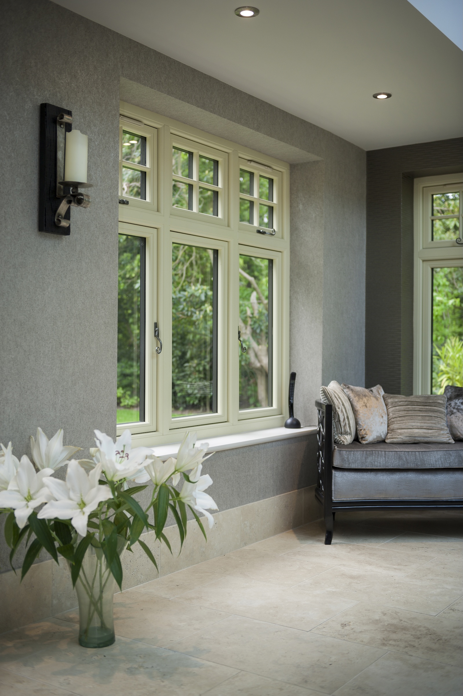 residence collection window inside view in a classically styled lounge.