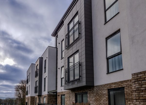 cortizo casement windows in a modern apartment building