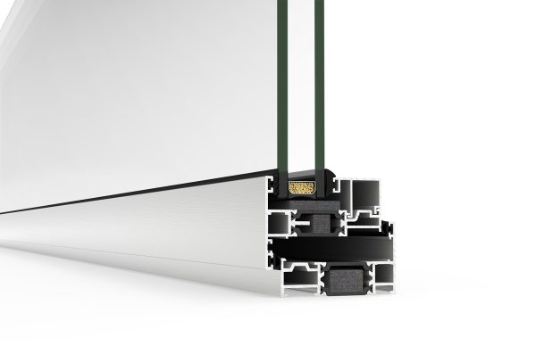 section of overlapping cortizo window profile.