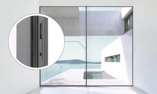 zoomed in shot of glideline gs 15 sliding door handle
