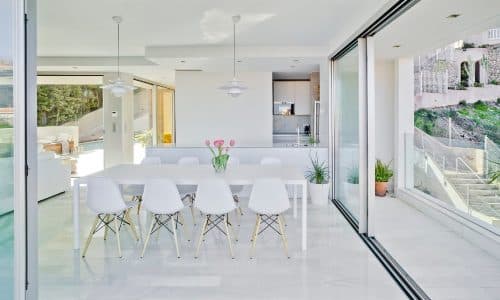 cortizo doors made by glideline ltd in an open corner design