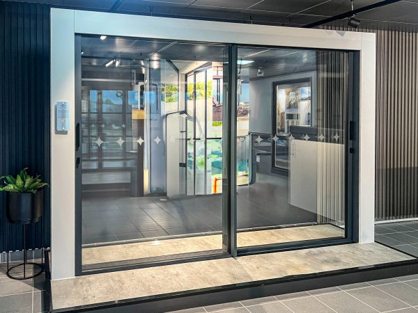 invisoglide sliding door in smart systems showroom in bristol 