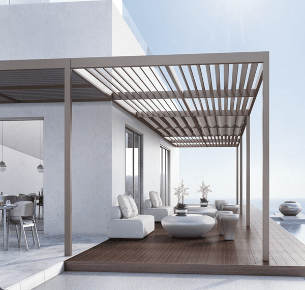 outdoor pergola providing shade