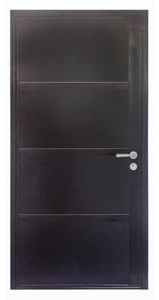 aluco solid front door in black with no glass