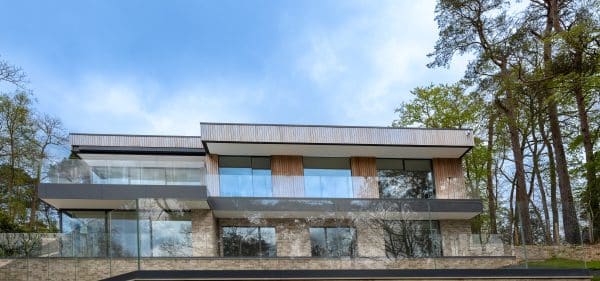 luxview slide 54 sliding doors across the back of a new build contemporary home