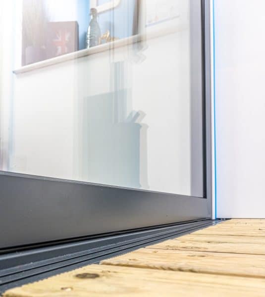 picture of fully closed pivot door