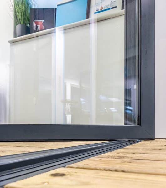 picture of mid way closing pivot door