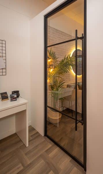 otif steel black door in a home office setting