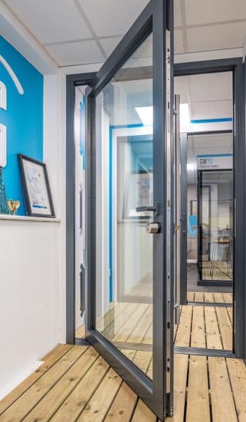 pivot door partial open